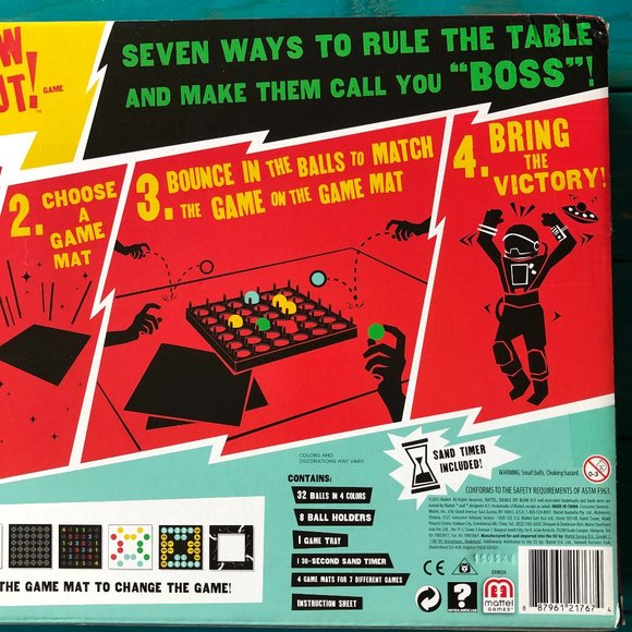 Bounce Off Blow Out Game (2-4players) Twice the Balls In 4 Different Colors - Picture 11 of 16